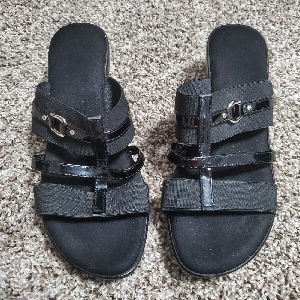 Black Strappy Women's Sandals Size 8 - Picture 2 of 10